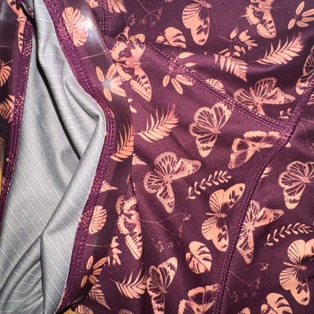 IAB Maroon and Pink Floral Printed Workout shorts - Picture 3 of 4